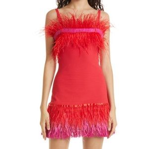 STAUD FEATHER MINI DRESS